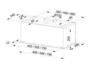 Okap do zabudowy Maan FIUGI 60 Biały podszafkowy 60 cm 310 m3h LED