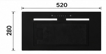 Okap kuchenny KÖNIGBLUM WG626B 52cm Czarny Szkło 626m3 Sterowany Gestem