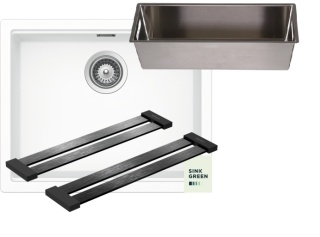 SCHOCK zestaw zlewozmywak KIRUNA N-100L Day CRISTADUR® + 629051SH + 629738S