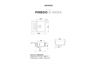 SCHOCK zlewozmywak PINEDO D-100XS Vanilla CRISTALITE® 62 x 50