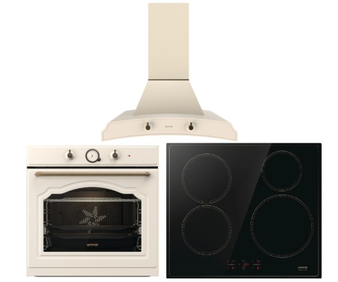 Zestaw Gorenje Retro Piekarnik BOS67372CLI + DK63MCLI + GI6401CLBSC Kremowy