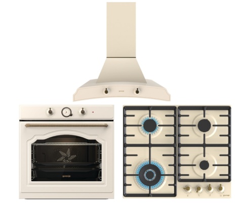 Zestaw Gorenje Retro Piekarnik BOS67372CLI + GW642CLI + DK63MCLI kremowy